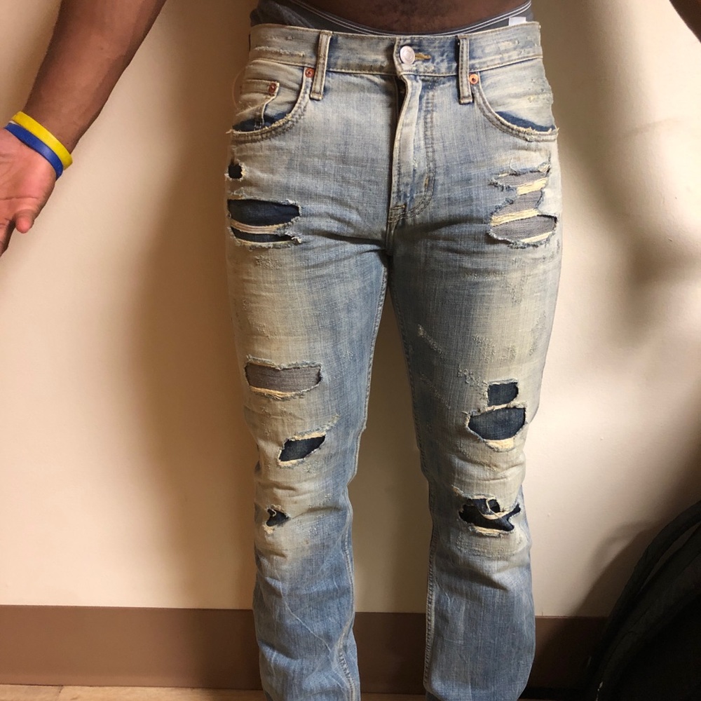 distressed american eagle jeans